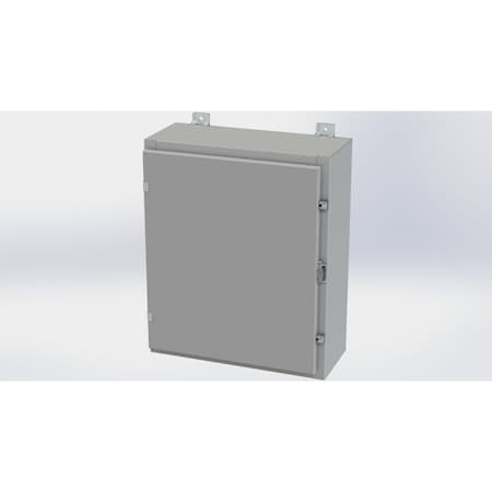 Saginaw Control & Engineering Clamps with Padlock Hasp Electrical Enclosures, 24 in H, 8 in D, 20 in W, NEMA 4, Carbon Steel SCE-24H2008LP